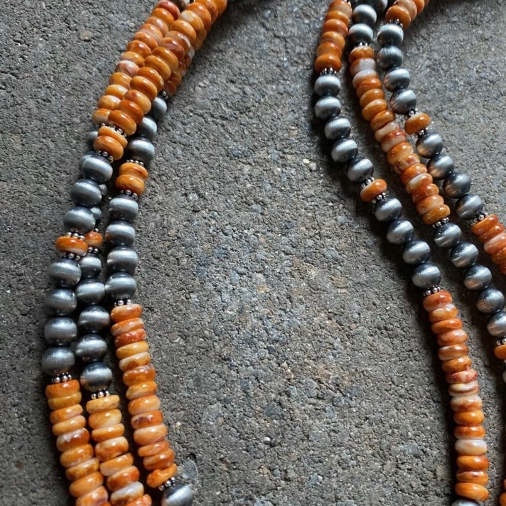 Sterlingsilver Multistrand Spinyoysterbeadnecklace - image 6